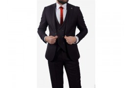 Maserto Slim Fit Mor Takım Elbise Düz Desenli